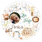 Preview: ZUR TAUFE ARCHE Bild Torten Aufleger Muffin Topper Zur Taufe ELEFANT personalisiert Muffin Aufleger