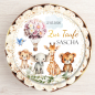 Preview: Tauf-Tortenaufleger, Taufe Sascha, Tieren Tauf-Deko, personalisierter Tauf-Topper, Tortenaufleger mit Datum, Taufmotiv Tiere, zuckersüße Tauf-Deko, Kindertaufe Torte