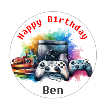 Gamer Tortenaufleger & Muffin-Topper Geburtstag