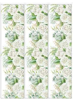 Preview: Tortenband & Kuchendeko weisse Rosen