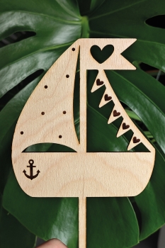 Holzaufatz BOOT PERSONALISIERT