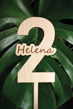 Holzaufsatz NAME UND ZAHL