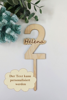 Holzaufsatz NAME UND ZAHL individuall