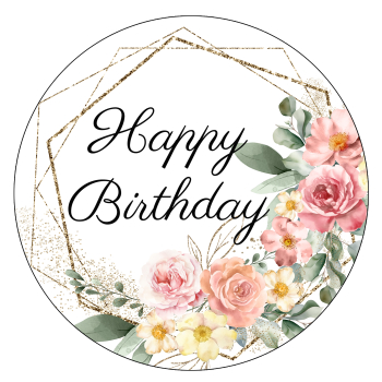 Preview: Tortenaufleger 20 cm aus Dekorpapier Plus mit Blumen