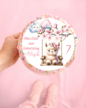 Verzaubere deine Torte mit unserem süßen Lama-Tortenaufleger! Perfekt für jeden kleinen Lama-Fan