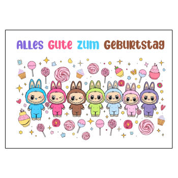 Torten Aufleger Topper für Junge und Mädchen Geburtstag Labubus