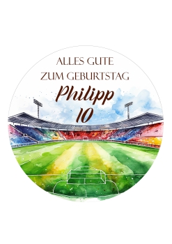 Fototorte Tortenbild Esspapier Geburtstag FUSSBALLFELD Fussball