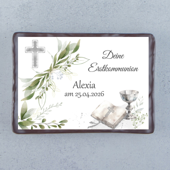 Tortenbild Tortenaufleger ECKIG Kommunion