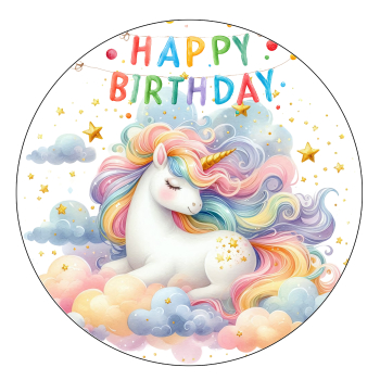 Preview: Tortenaufleger 20 cm aus Dekorpapier Plus mit Blumen