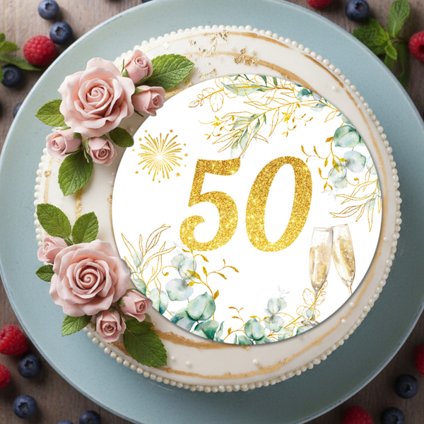 Muffinaufleger  Happy Birthday 50