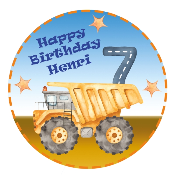 Torten Aufleger Muffin Topper für Junge Geburtstag LKW