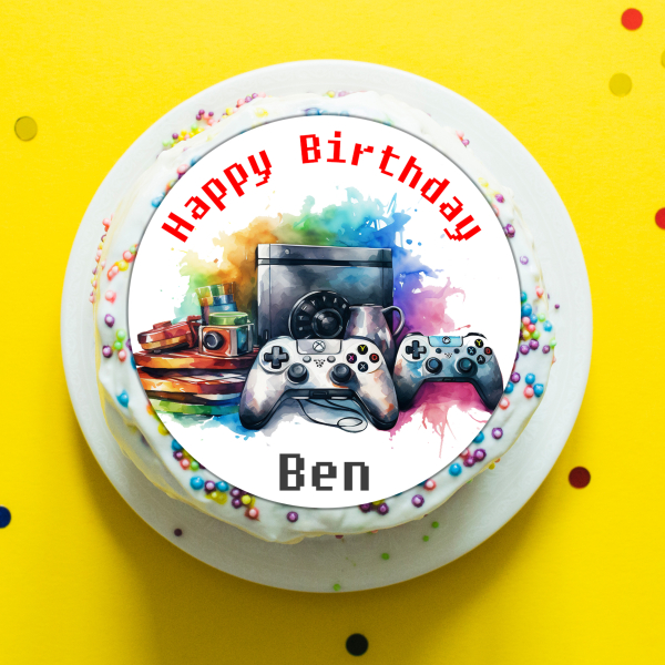 Tortenbild Gamer "Happy Birthday"