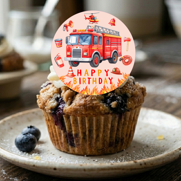 Muffinaufleger Feuerwehr & Equipment für Geburtstag