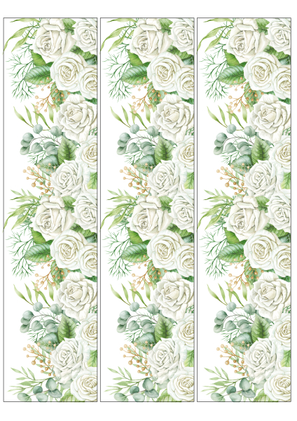 Tortenband & Kuchendeko weisse Rosen