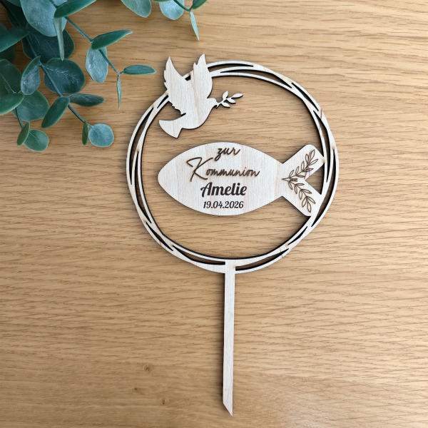 Cake Topper Kommunion KKonfirmation Firmung TaufePERSONALISIERT
