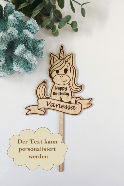 Holzaufsatz EINHORN PERSONALISIERT