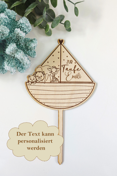 Holzaufatz Arche Noah personalisiert