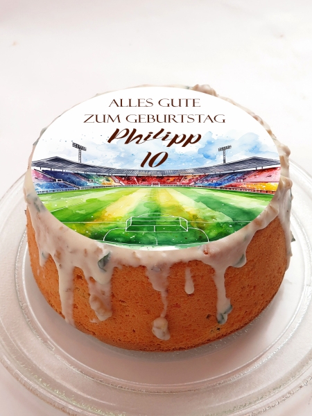 Fototorte Tortenbild Esspapier Geburtstag FUSSBALLFELD