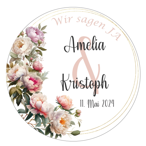 Hochzeit Aufleger Bild Pionen