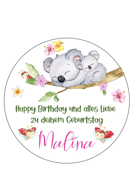 Torten Aufleger Muffin Topper für Mädchen Geburtstag Koalas