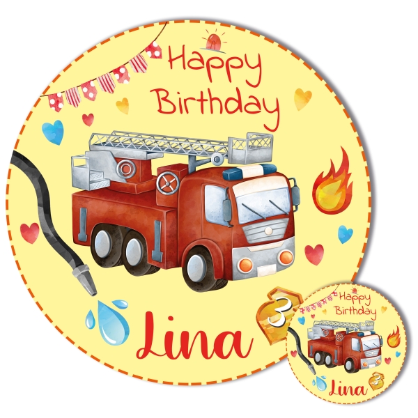 Torten Aufleger Muffin Topper für Junge Geburtstag FEUERWEHR