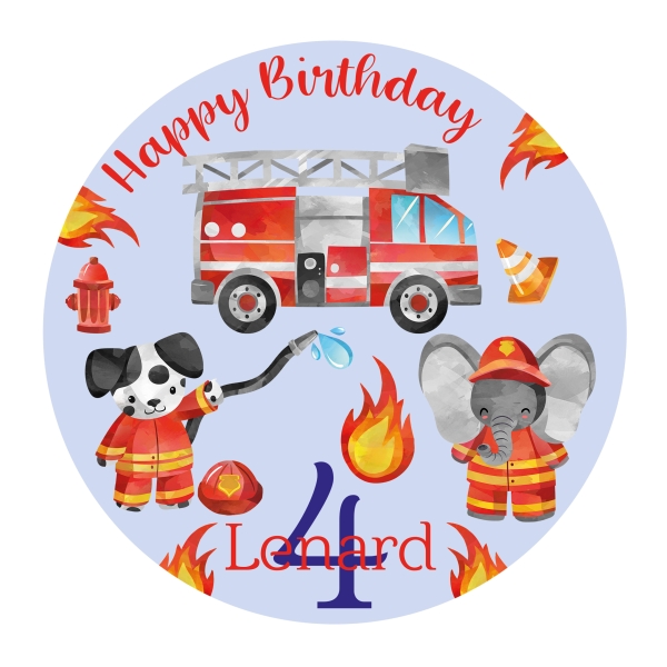 Torten Aufleger Muffin Topper für Junge Geburtstag FEUERWEHR