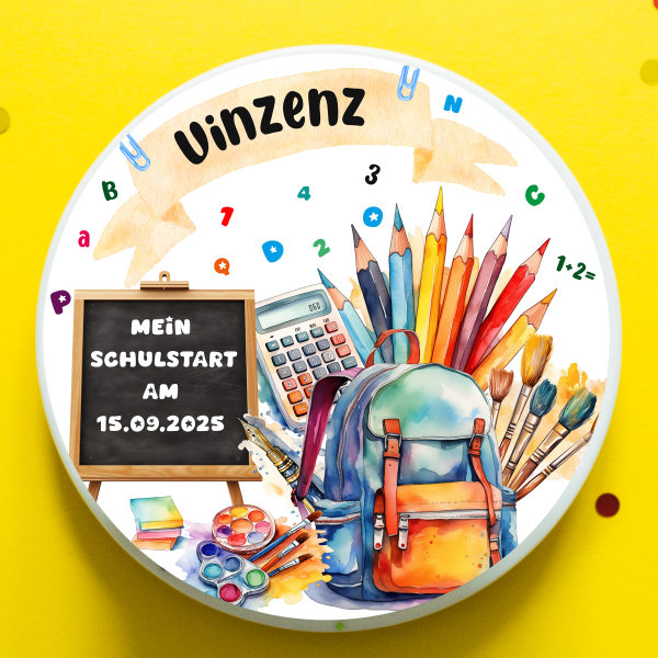 Tortenaufleger Schulranzen Buntstifte