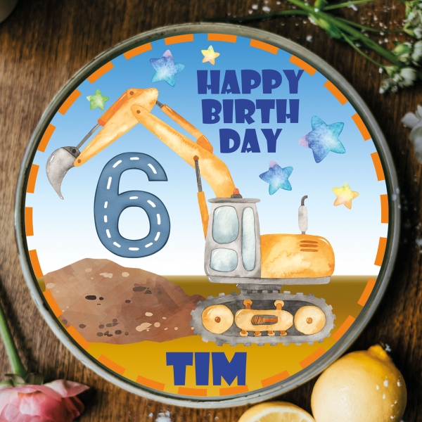 Muffinaufleger Tortenbild Baustelle personalisiert