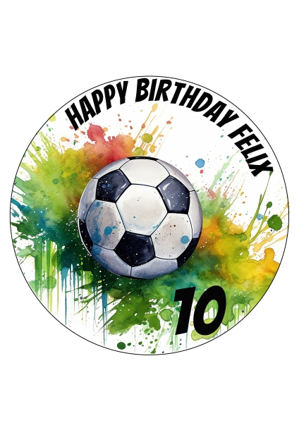 Fototorte Tortenbild Esspapier Geburtstag FUSSBALLFELD Fussball personalisiert