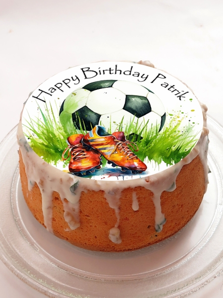 Fototorte Tortenbild Esspapier Geburtstag FUSSBALL FUSSBALLSCHUHE