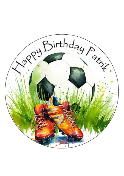 Fototorte Tortenbild Esspapier Geburtstag FUSSBALLSCHUHE Fussball personalisiert
