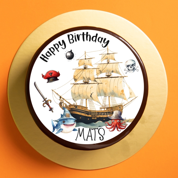 Torten Aufleger Muffin Topper Pirat PIRATENSCHIFF