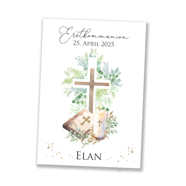 Tortenbild Tortenaufleger ECKIG Kommunion|Konfirmation